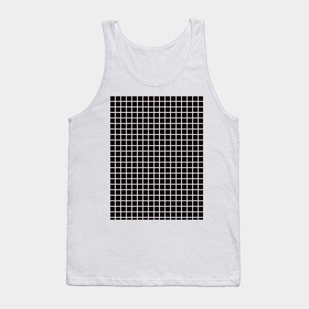 Black and White Graph Grid Pattern Tank Top by squeakyricardo